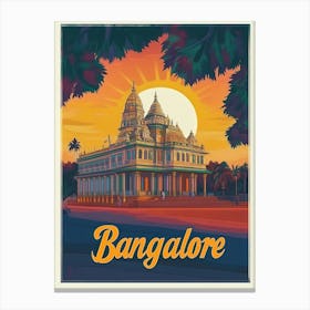 Aihrgdesign A Mid Century Modern Travel Poster For Bangalore 1 Canvas Print