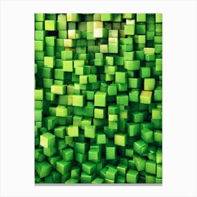 Green Cubes Canvas Print