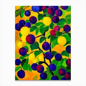 Damson Fruit Vibrant Matisse Inspired Painting Fruit Canvas Print