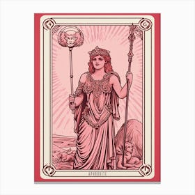 Aphrodite Pink Tarot Card Canvas Print