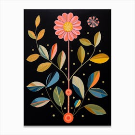 Zinnia 2 Hilma Af Klint Inspired Flower Illustration Canvas Print