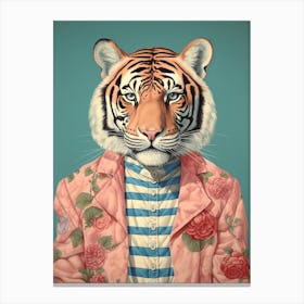 Tiger Illustrations Wearing A Summer Shirt 2 Canvas Print