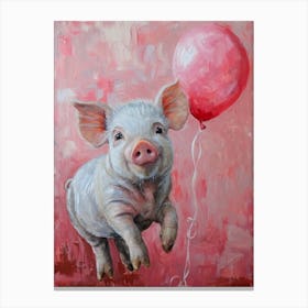Cute Pig 3 With Balloon Canvas Print