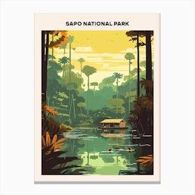 Sapo National Park Midcentury Travel Poster Canvas Print