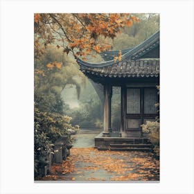 Asian House In Autumn Canvas Print