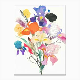 Iris 3 Collage Flower Bouquet Canvas Print