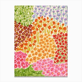 Flower Garden Oil Pastel Canvas Print