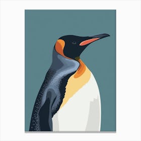 King Penguin Grytviken Minimalist Illustration 2 Canvas Print