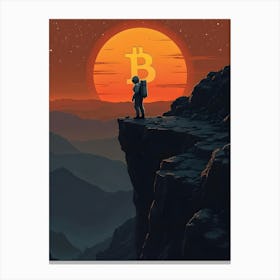 Bitcoin In Space 4 Canvas Print