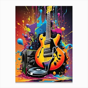 Guitar Splatter Canvas Print