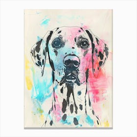 Dalmation Dog Pastel Line Illustration 2 Canvas Print