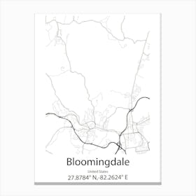 Bloomingdale,United States Minimalist Map 1 Canvas Print