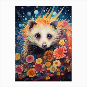  A Foraging Possum Vibrant Paint Splash 2 Canvas Print