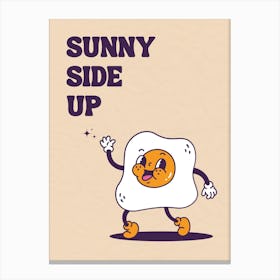 Sunny Side Up Retro Cartoon Canvas Print
