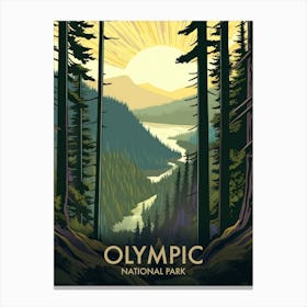 Olympic National Park Vintage Travel Poster 12 Canvas Print