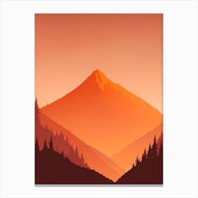 Misty Mountains Vertical Composition In Orange Tone 304 Canvas Print