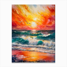 Sunset At The Beach 7 Canvas Print