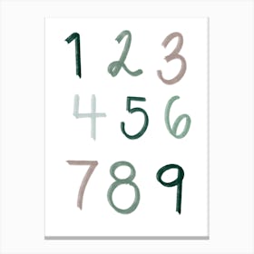 Woodland Numbers 1 Canvas Print