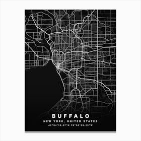 Buffalo New York NYC Black Map Canvas Print