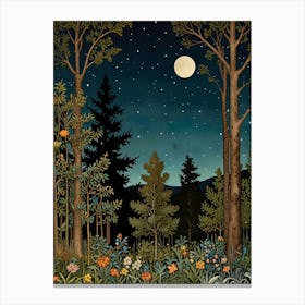 Night In The Woods Style William Morris 1 Canvas Print