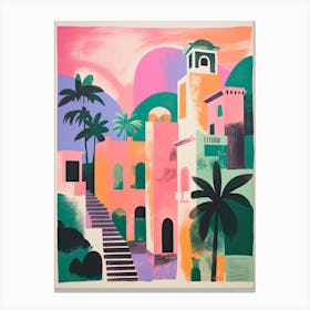 Amalfi Coast In Risograph Style 1 Canvas Print