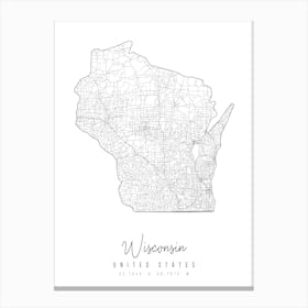 Wisconsin Minimal Street Map Canvas Print