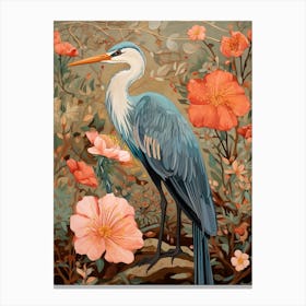 Great Blue Heron 1 Detailed Bird Painting Canvas Print
