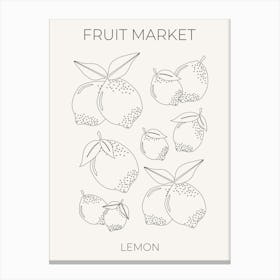 Fruit Market Lemon Line Canvas Print