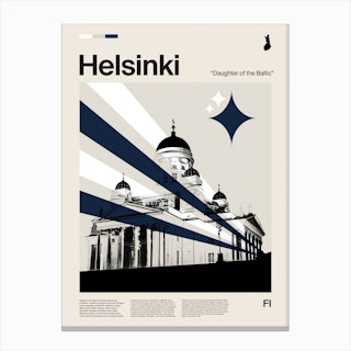 Mid Century Helsinki Travel Canvas Print