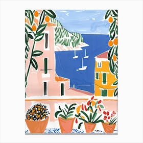 Travel Poster Happy Places Amalfi Coast 4 Canvas Print