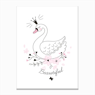 Beautiful White Swan Canvas Print