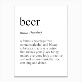 Beer Definition Meaning Canvas Print