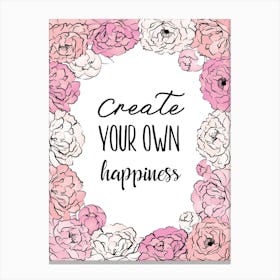 Crate Happiness Quote Canvas Print
