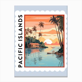 Pacific Islands 1 Travel Stamp Poster Canvas Print