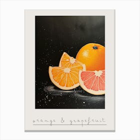 Art Deco Orange & Grapefruit Poster Canvas Print