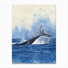 Humpback Whale Jumping Canvas Print