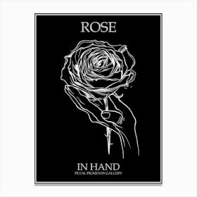 Rose In Hand Line Drawing 2 Poster Inverted Canvas Print