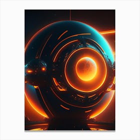 Heliocentric Neon Nights Space Canvas Print