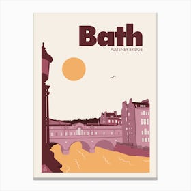 Bath City Print (Aubergine) Canvas Print
