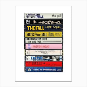 The Fall - Music Poster - Albums on Cassette Print Canvas Print