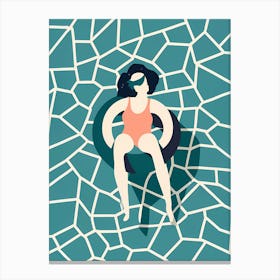 Woman In A Swimming Pool Canvas Print