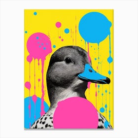 Duck Collage Colourful Geometric 2 Canvas Print