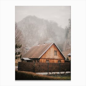 Rustic Winter Cabin Canvas Print
