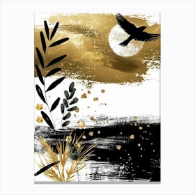 Gold And Black Abstract Painting 27 Canvas Print