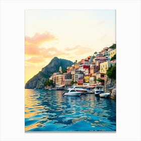 Amalfi Coast At Sunset Canvas Print