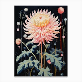 Dahlia 2 Hilma Af Klint Inspired Flower Illustration Canvas Print