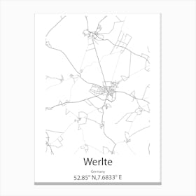 Werlte,Germany Minimalist Map Toile