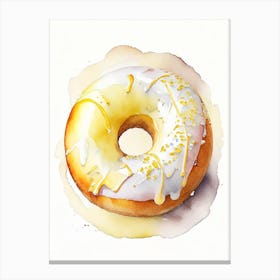 Banana Cream Donut Cute Neon 1 Canvas Print