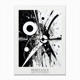 Resistance Abstract Black And White 3 Poster Canvas Print