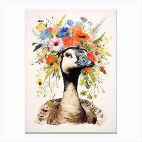 Bird With A Flower Crown Canada Goose 1 Canvas Print